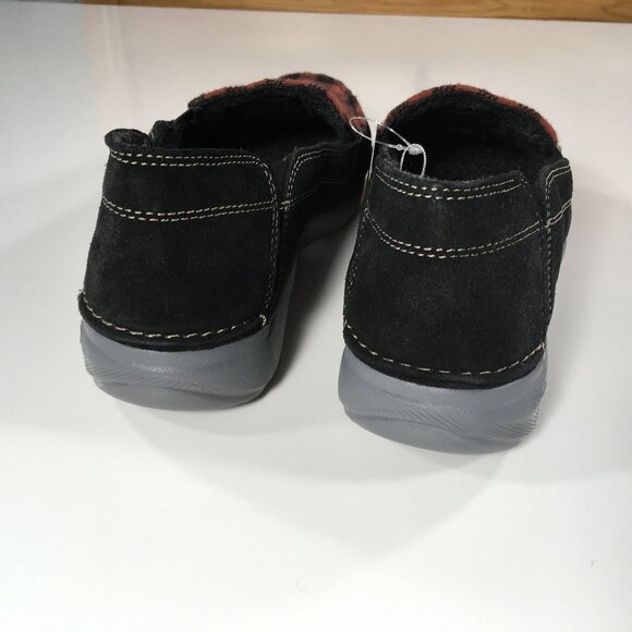 Clarks Gorwin Step Slip On Loafers Mens Size 11 Black Suede Red Plaid - Picture 5 of 8